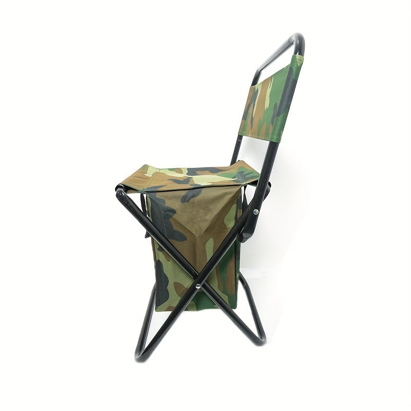 Source Factory Outdoor Camping Folding Chair Ice Pack Insulation Thickened Steel Tube Fishing Chair Portable Fishing Folding Chair