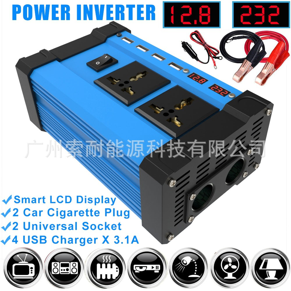 300W/500W 12V Turn110V 220V Vehicle Inverter4USB Dual Voltage Display car inverter