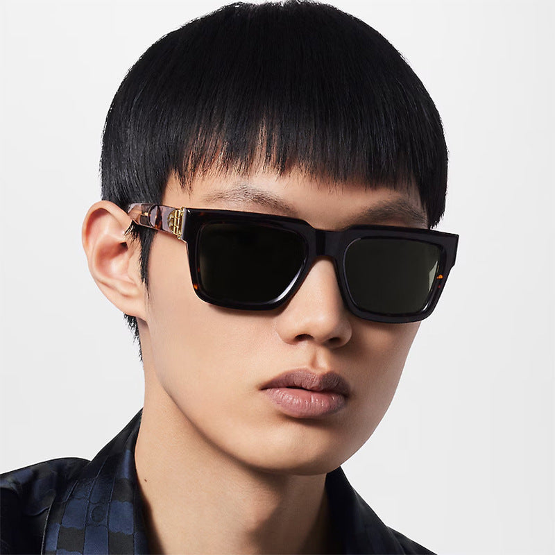 2025 New European and American Style Square Frame Sunglasses for Men High-end Feel 0k Rich Man Sunglasses Men Trendy sunglasses