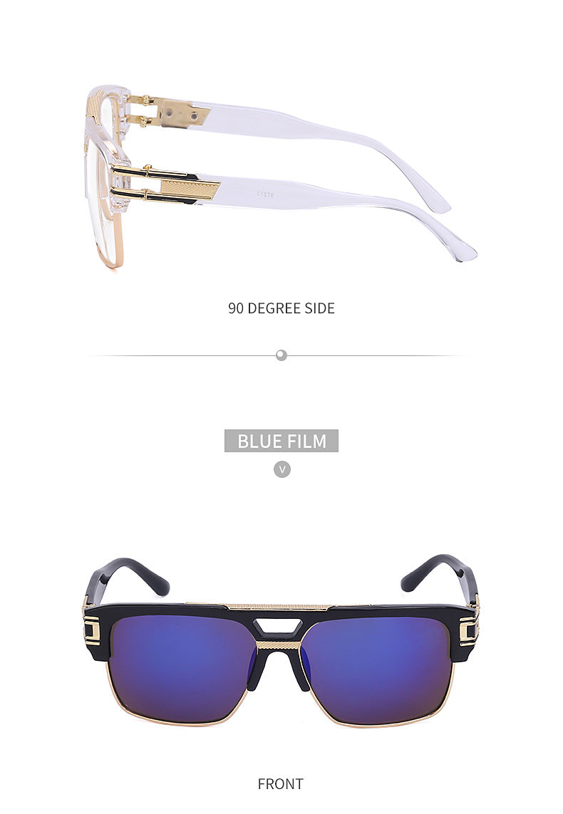 Glasses for Men Driving Special European and American Large Frame Sunglasses Men's High-end Sense Retro Trend Sunscreen Sunshade Full Frame Sunglasses