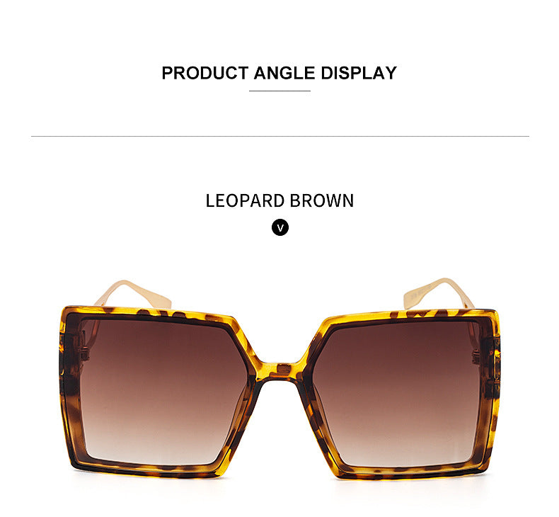 Fashion Large Frame Sunglasses for Women ins Internet Celebrity Style Square Frame Sunglasses for Women Trendy Street Photography Glasses sunglasses