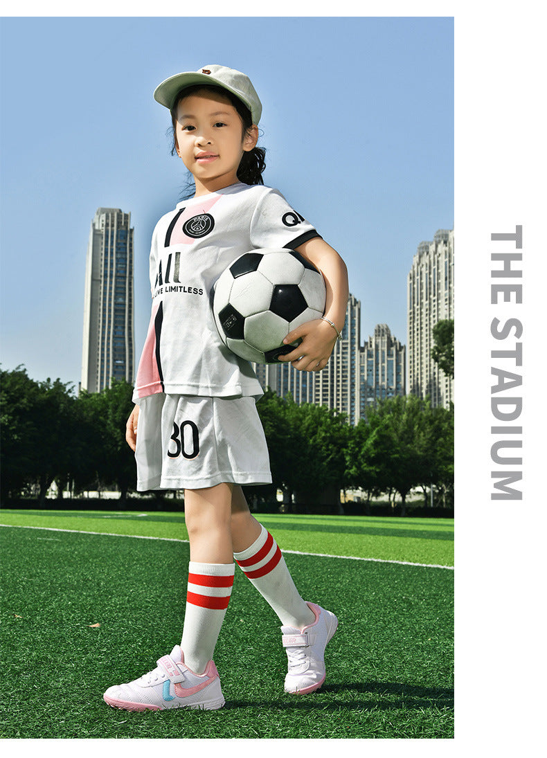 New football shoes for men and women with Velcro for children TF Broken Nail Style Youth Student Grassland Flat Training Shoes