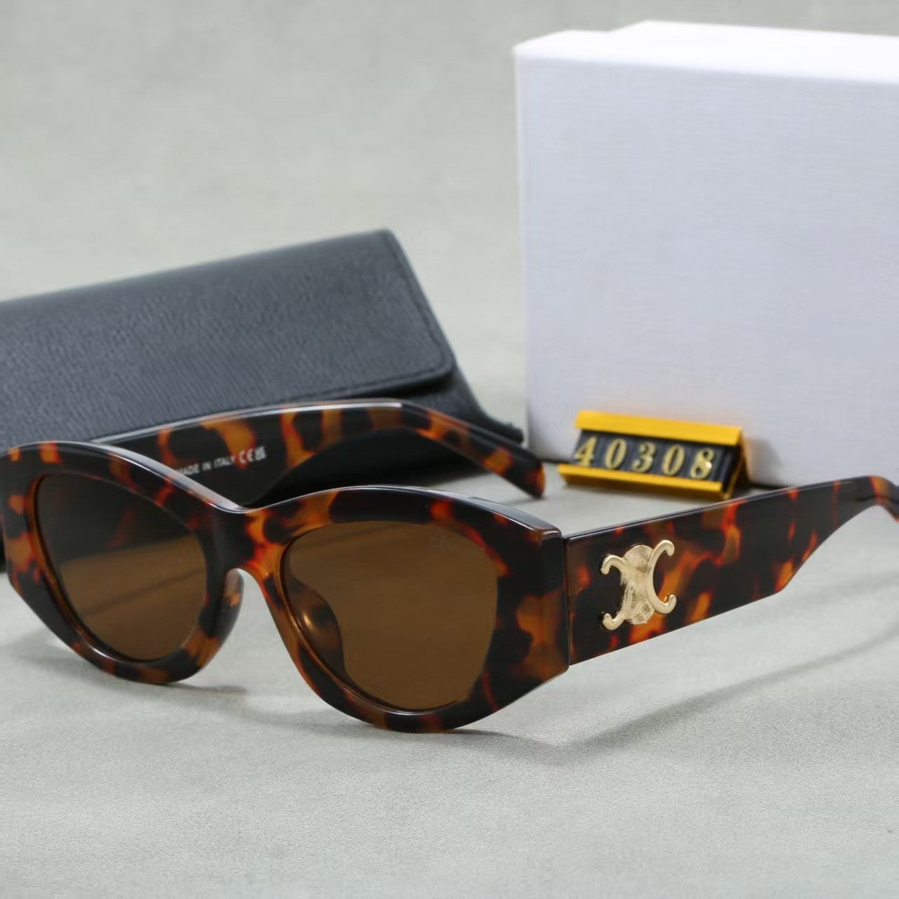 High Quality CL Arc De Triomphe40308Sunglasses Liu Shishi Same Style Cat Eye Fashion High-end Feel Women's Sunglasses UV400