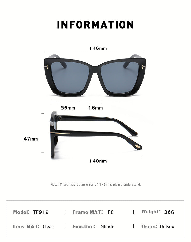 European and American Fashion Cat Eye Sunglasses for Women with High-end Feel Korean Style T Fashionable Sunglasses for Women Wholesale