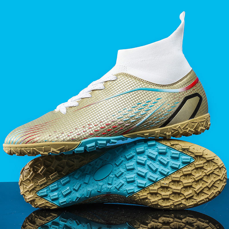 New football shoes for men and women AG Long Spike gold Competition Student Training Shoes Artificial Turf TF Wholesale of Broken Nails