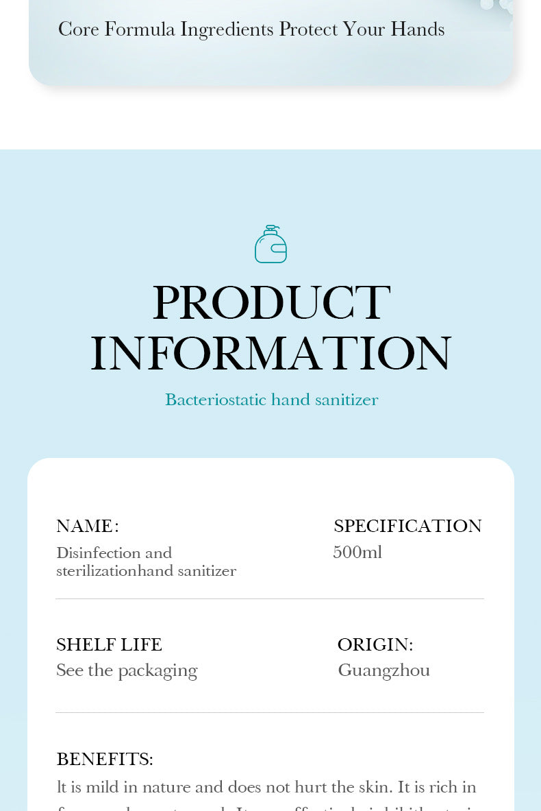 All English Hand Sanitizer500ml SADOER Foam Deep Cleansing Large Capacity  Foreign Trade Wholesale