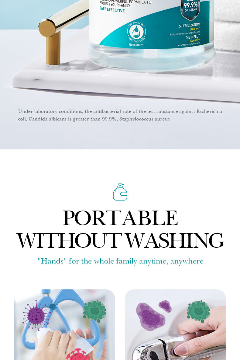 All English Hand Sanitizer500ml SADOER Foam Deep Cleansing Large Capacity  Foreign Trade Wholesale