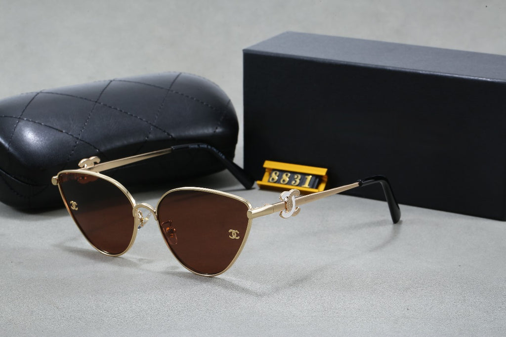 Xiaoxiang Big Brand Fashion Metal Cut Edge Sunscreen Sunglasses Trendy Street Style Brightening Slimming Sunglasses sunglasses