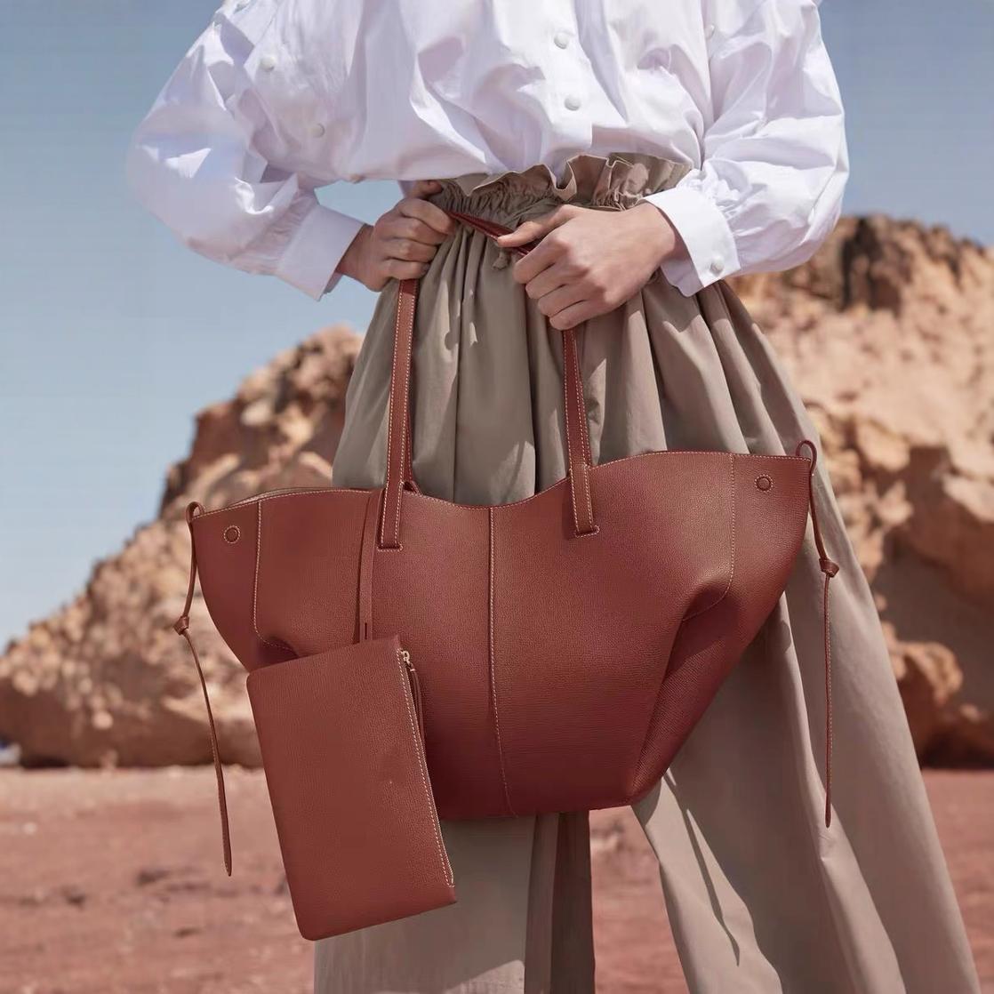 Trendy European and American Style Pleated Mother-Daughter Bag for Women with Wings, Tote Bag, Laptop Bag, Handbag, Shoulder Bag, Crossbody Bag, Underarm Bag