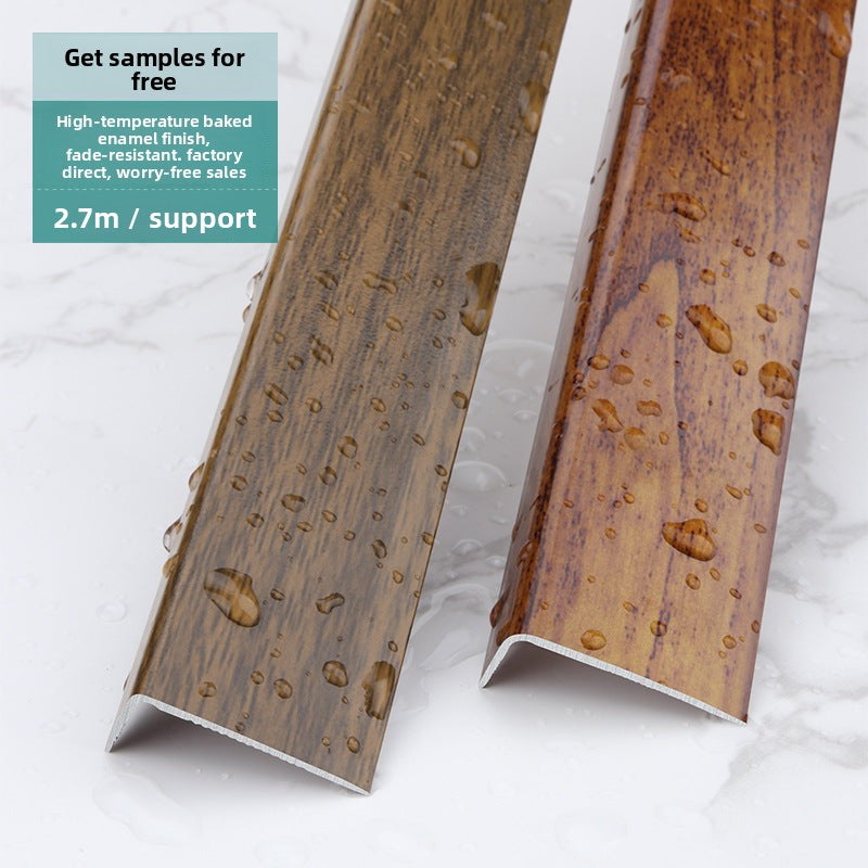 Aluminum alloy wood floor edge trim strip floor finishing strip L Wood grain trim strip7Door threshold trim edge sealing strip