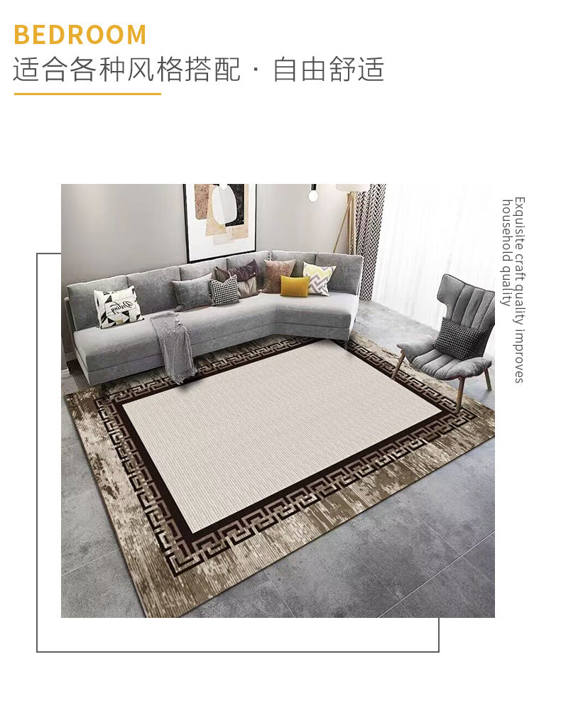 Living Room Carpet Stain-Resistant Easy Care Light Luxury Sofa Coffee Table Rug Home Use All-Season Crystal Velvet Bedside Warm Blanket