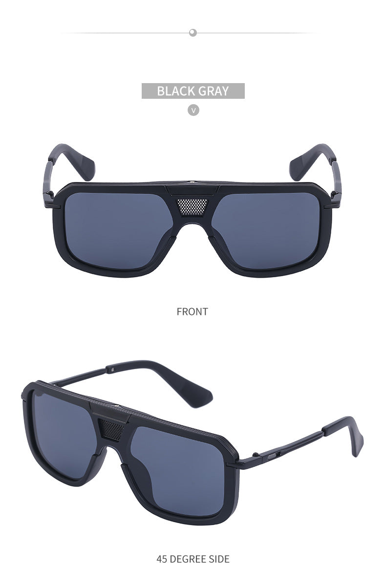 New Retro Square Frame Sunglasses for Men, European and American Style Large Frame Sunglasses for Women, Trendy Wholesale Sun Protection Sunglasses