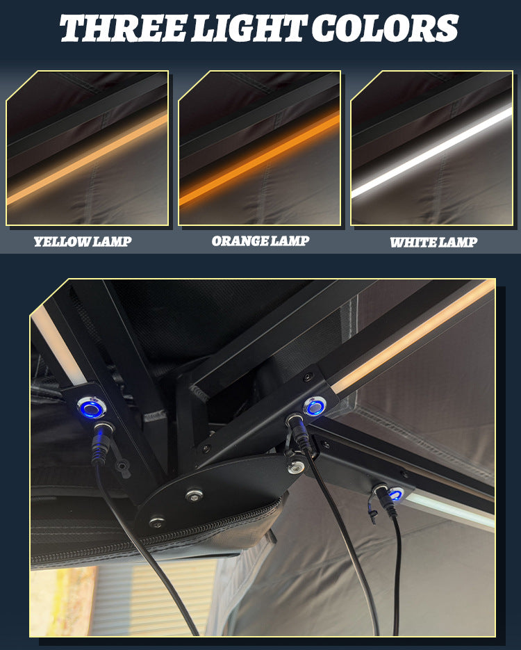 New360Full Lamp Boneless Fan-Shaped Car Side Tent Camping Large Space Outdoor Waterproof Camping Car Tent