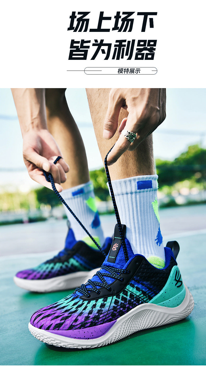 2025Spring and Summer New Basketball Shoes for Men and Women, Breathable Low-top Sports Shoes for Big Kids, Teenagers, and Students, Practical Training Sneakers