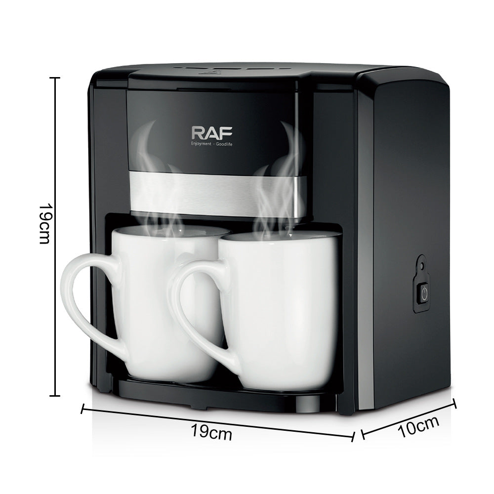 RAF European Standard Coffee Machine Small Semi-Automatic Household Drip American Coffee Machine Double Cup Automatic Moka Pot