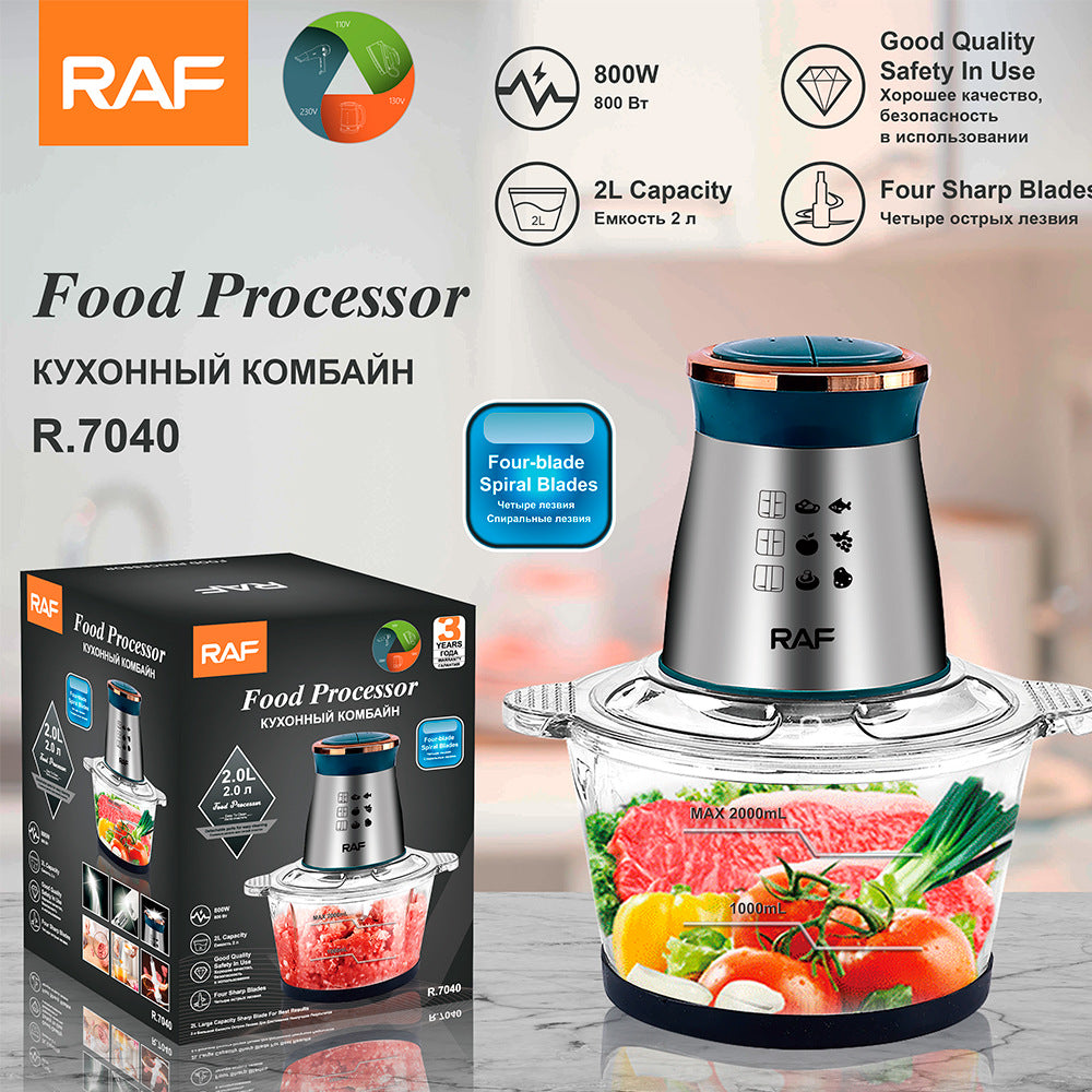 RAF EU Standard Electric Meat Grinder Household Meat Mincer Multi-Functional Food Processor Meat Chopper Meat Mixer2L