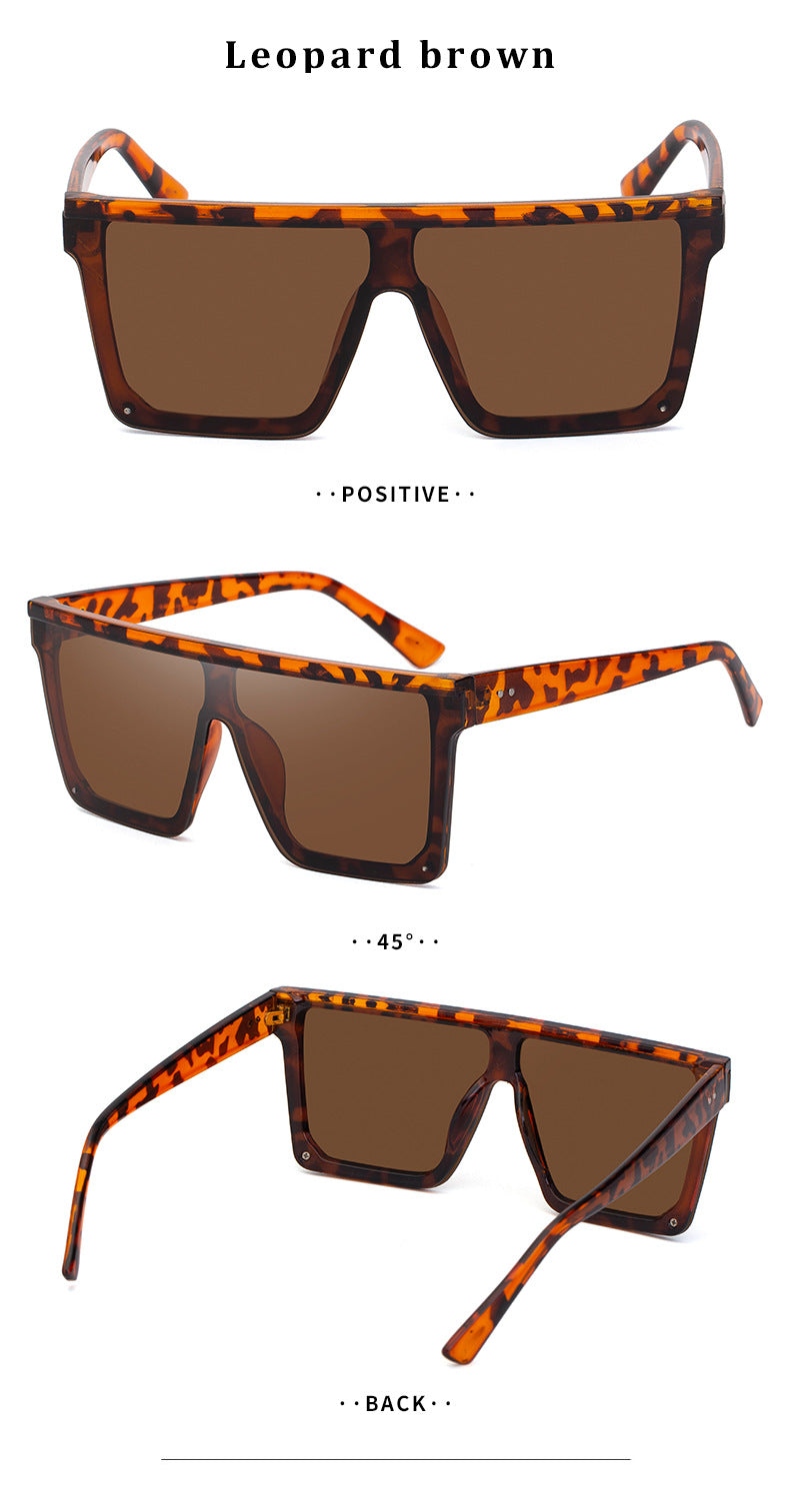 One-piece Lens Sunglasses for Men, High-end Fashion Sunglasses for Women, European and American Style Large Frame Square Glasses sunglasses