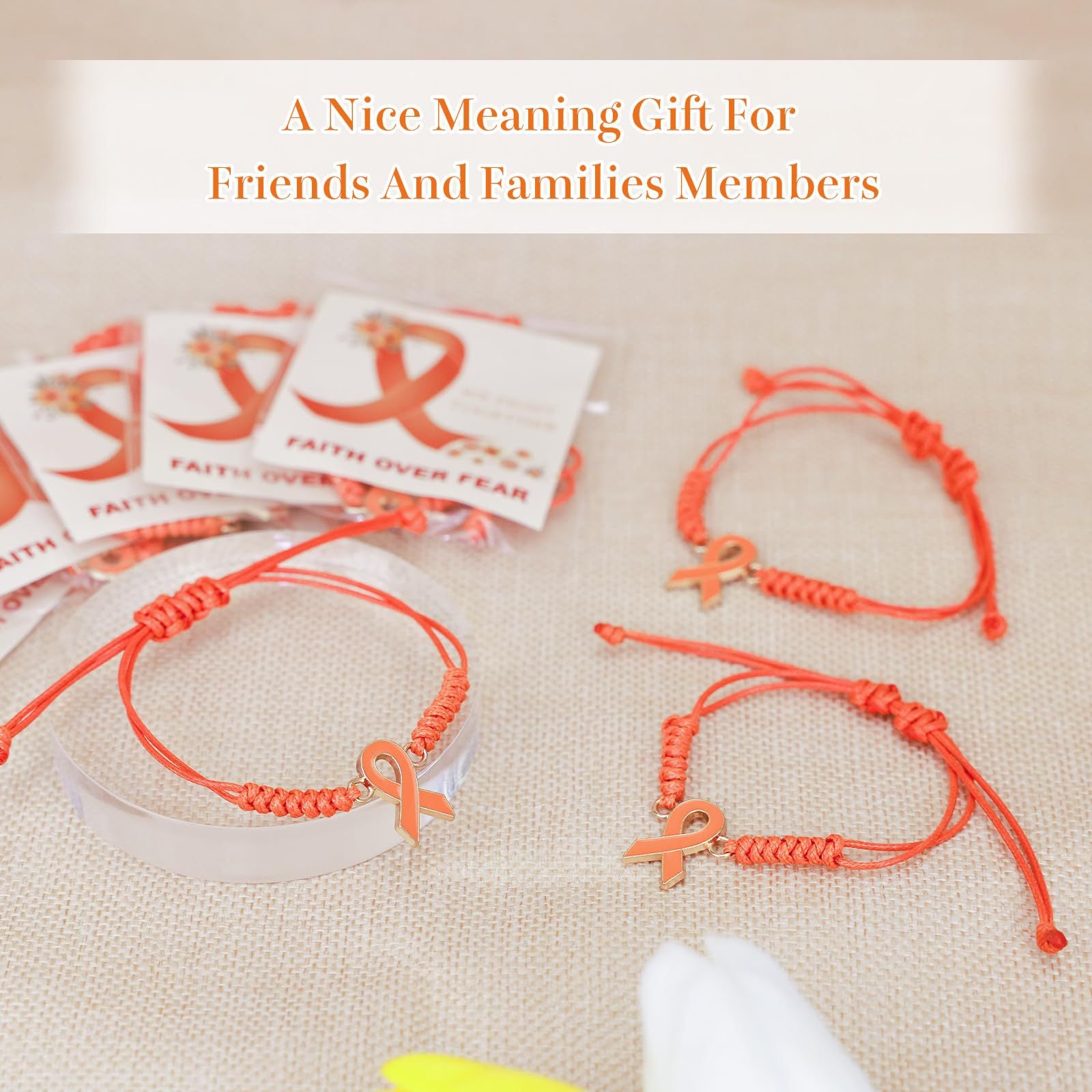 Diamond Knot Braided Bracelet Set Care Day Handmade Woven Ribbon Bracelet Women's Health Friendship Braided Bracelet