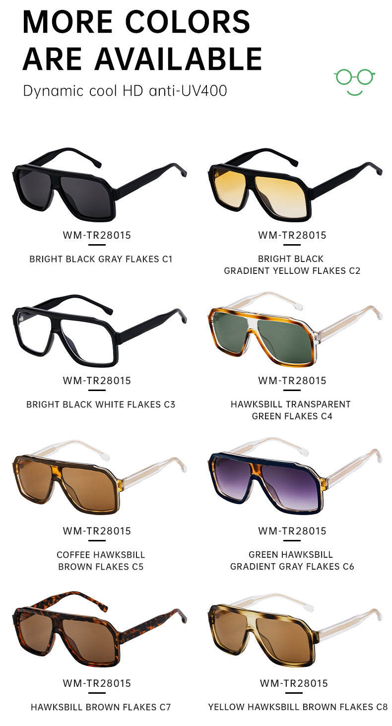 European and American Fashion Square Frame Sunglasses for Men Driving Special Propionic Acid Insert Pin Temple Sunglasses Men's Glasses shades