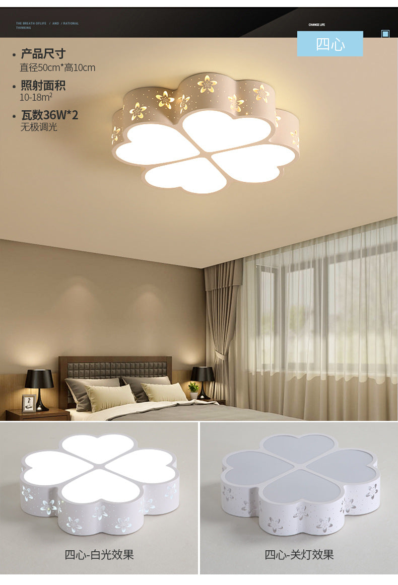 New Bedroom Lamp Simple Fashion Children's Room Lighting Warm Romantic Living Room Decor Creative LED Ceiling Lamp