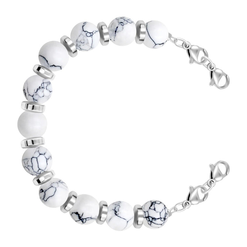 Women's Protein Yellow Jade Bracelet with Lobster Clasp, Can Hang Pendants DIY Bracelet8mm Beaded Agate Tiger Eye Spacer Bracelet