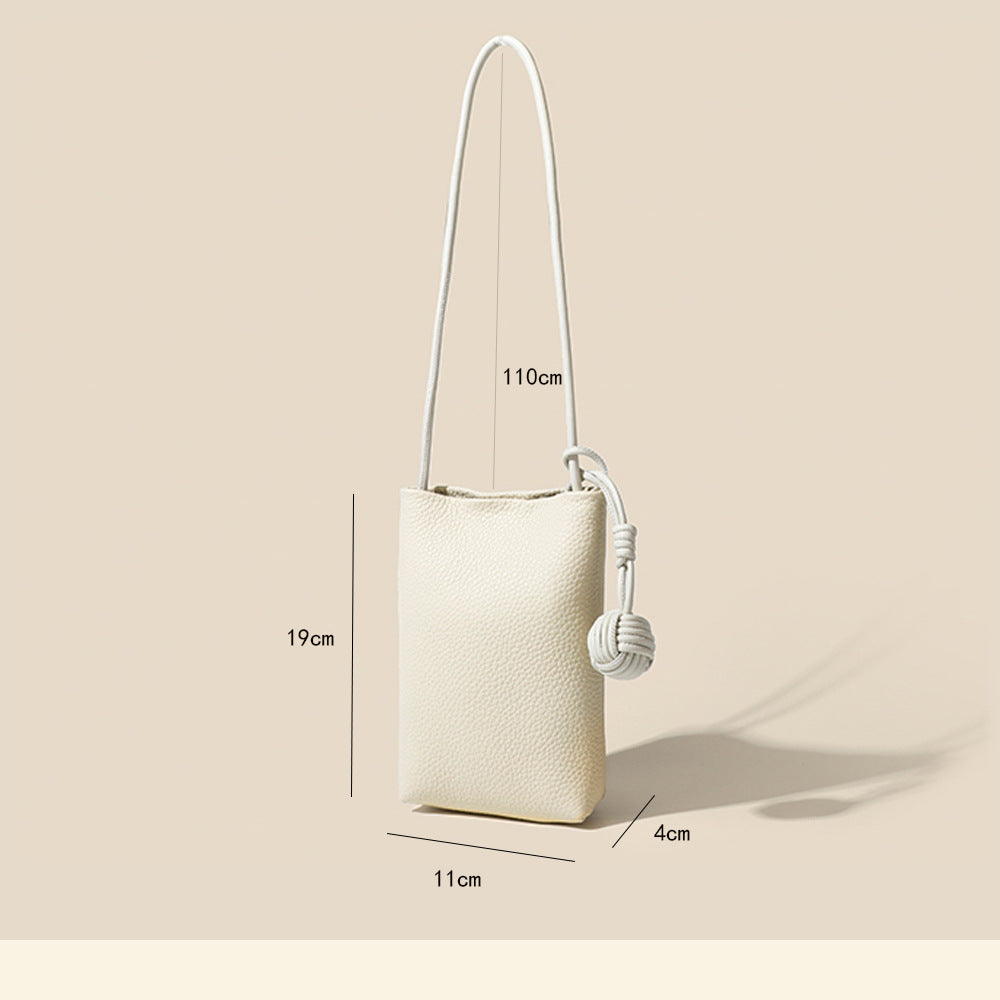 Mini Genuine Leather Phone Bag for Women togo Top Grain Leather Small Square Bag2025New Fashion Simple Versatile Crossbody Bag