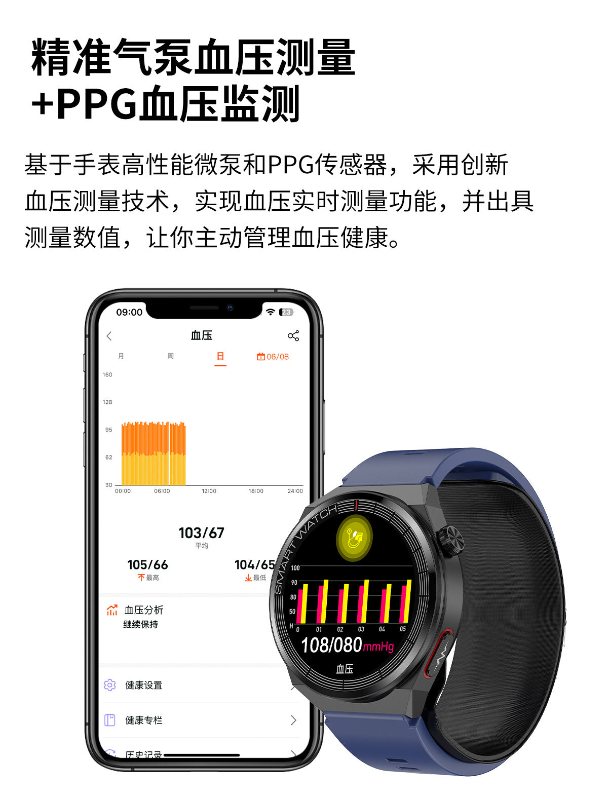 S22Air Pump Type Precision Blood Pressure Smart Watch ecg ECG Health Monitoring Blood Pressure Health Smart Watch