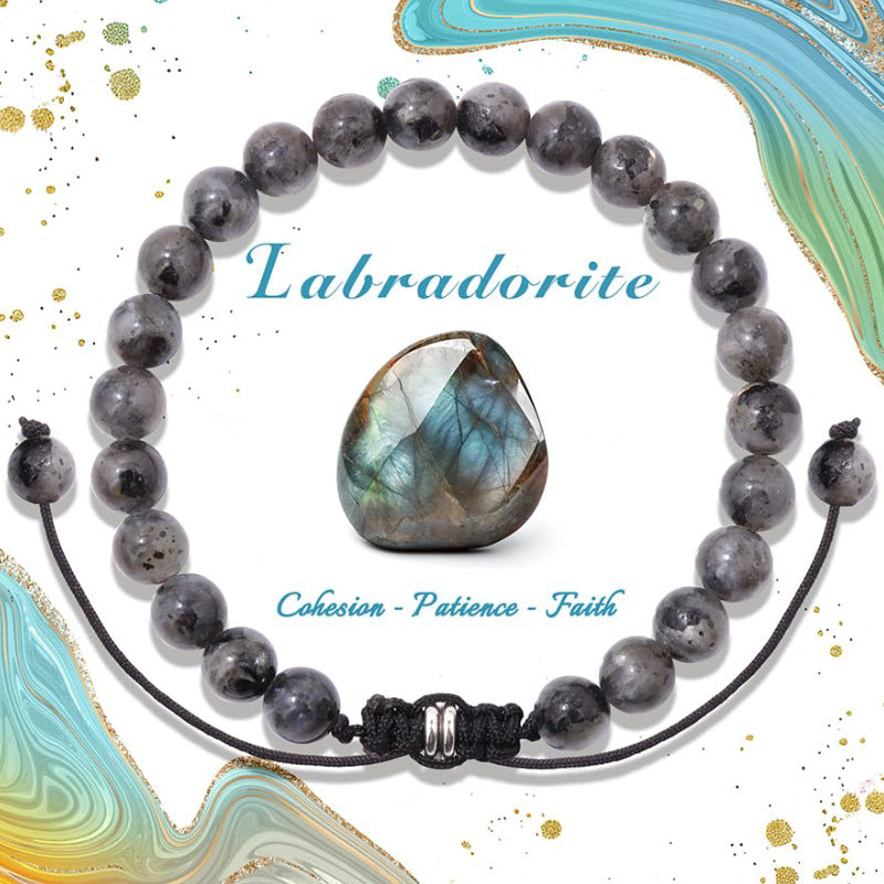 Natural Stone Crystal Beaded Bracelet4/6/8mm Chalcedony Turquoise Stretch Bracelet Lapis Tiger Eye Braided Bracelet