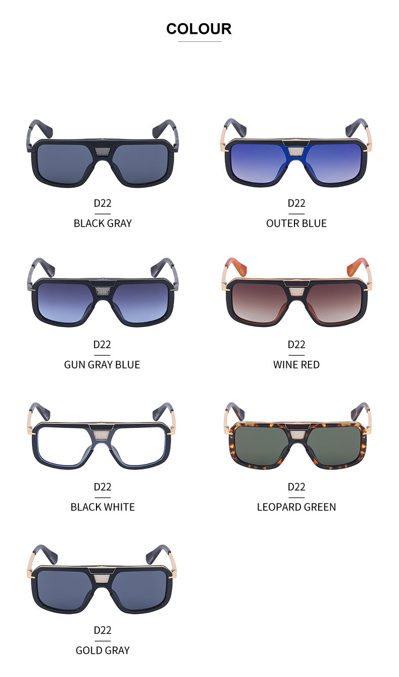 New Retro Square Frame Sunglasses for Men, European and American Style Large Frame Sunglasses for Women, Trendy Wholesale Sun Protection Sunglasses