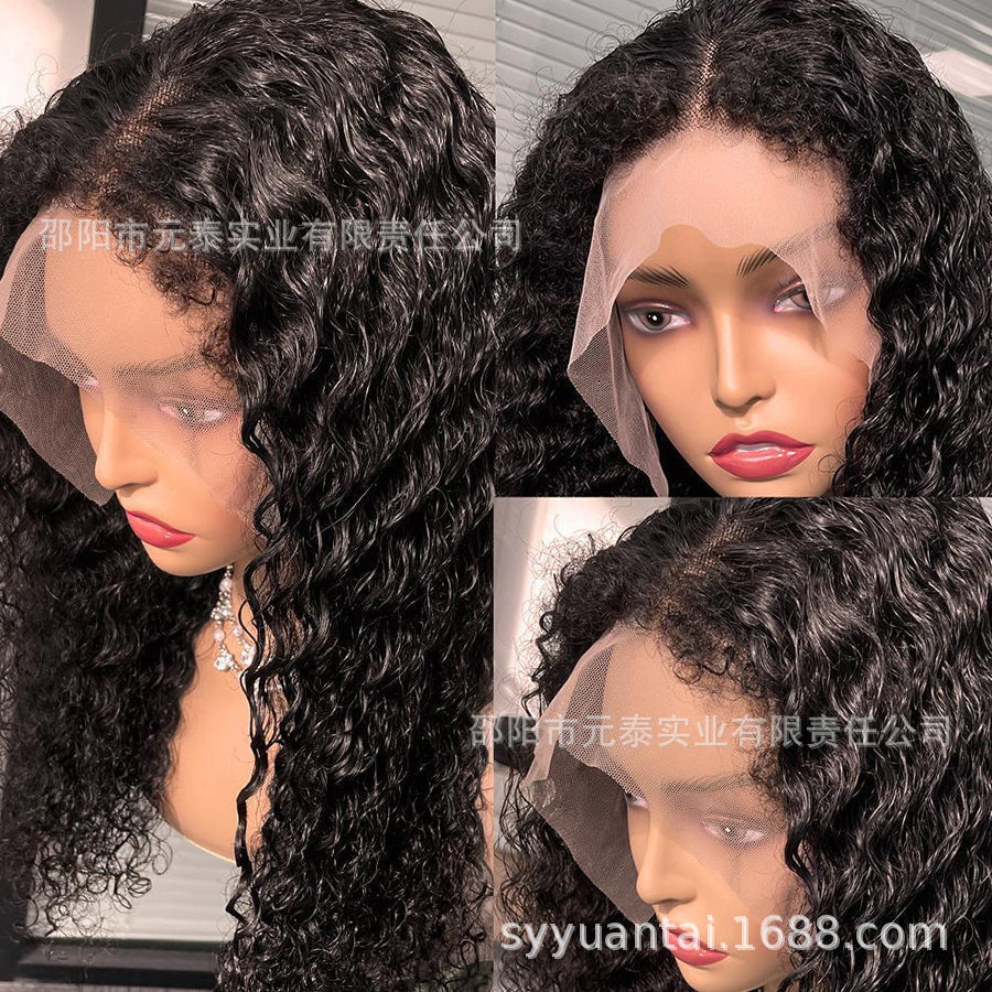 Deep Curly 13*4 Lace Front Wigs Synthetic Glueless Wig Long Curly Hair