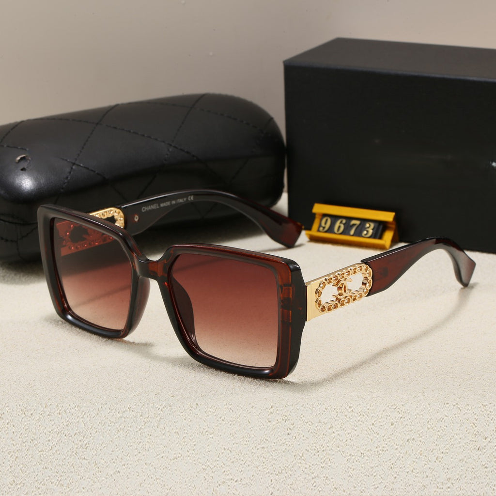 New Chanel-Style Sunglasses for Women, UV Protection, Outdoor Trendy Glasses9673