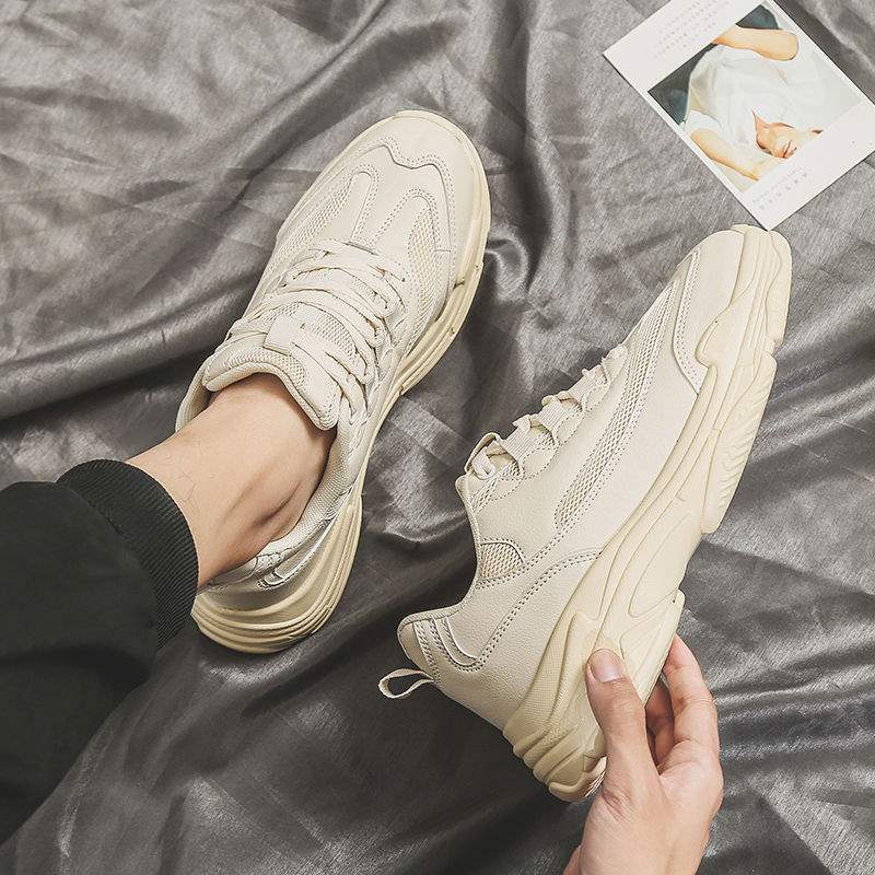 ins Super Popular Shoes Trendy Shoes Summer Height-Increasing White Sneakers Korean Style Versatile White Sports Shoes Dad Shoes