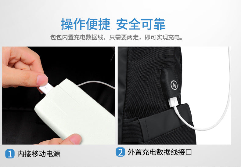 OZUKO Korean Style Student Backpack Double Shoulder Bag Large capacity waterproof laptop bag casual commuting travel bag for men