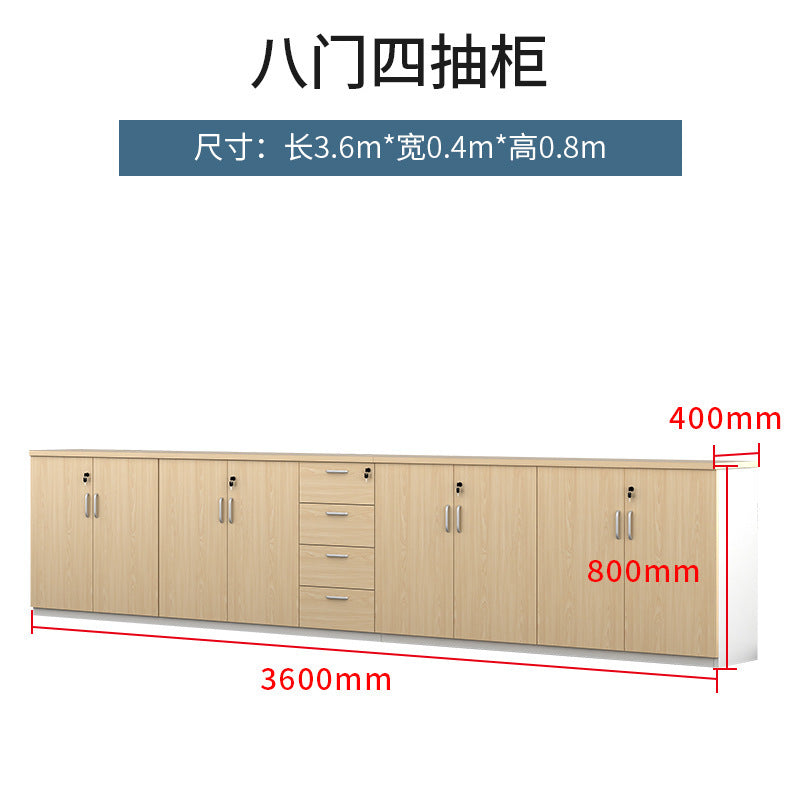 Office File Cabinet with Lock, Low Cabinet, Storage Cabinet, Floor-standing Wooden Office Partition Cabinet for Staff