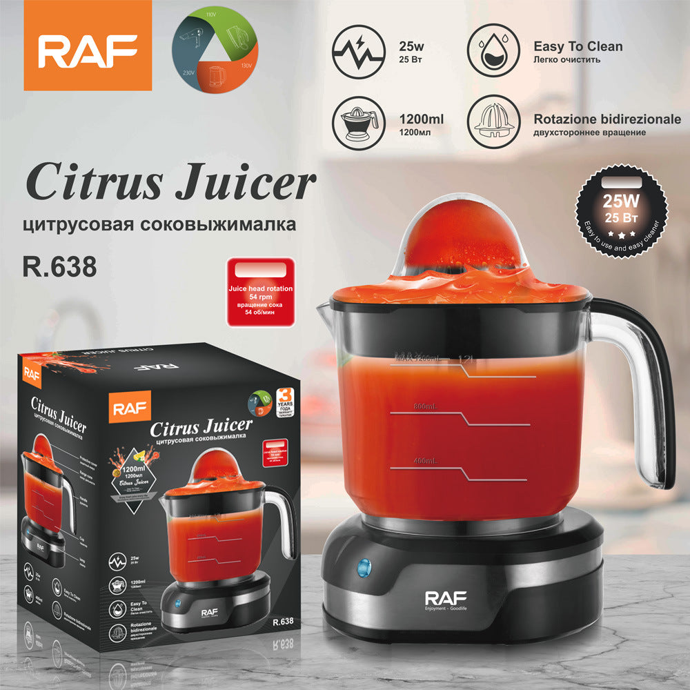 RAF EU Plug Electric Fresh Orange Juicer1.2L Household automatic juicer for lemon and orange juice, small and portable