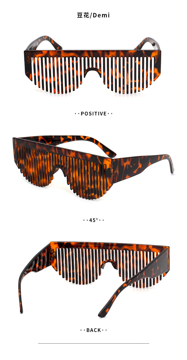 Christmas Costume Creative Comb Sunglasses for Women Multifunctional Gradient Party Blinds Sunglasses Trendy Internet Celebrity