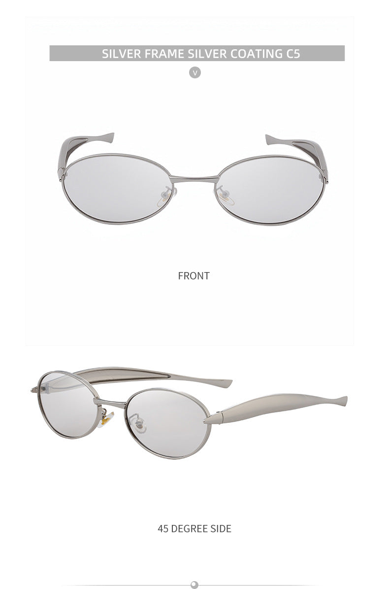 Oval Sunglasses for Women2025New European and American Style Personality Sunglasses with High-end Feel, Sun Protection, Trendy Fashion Glasses