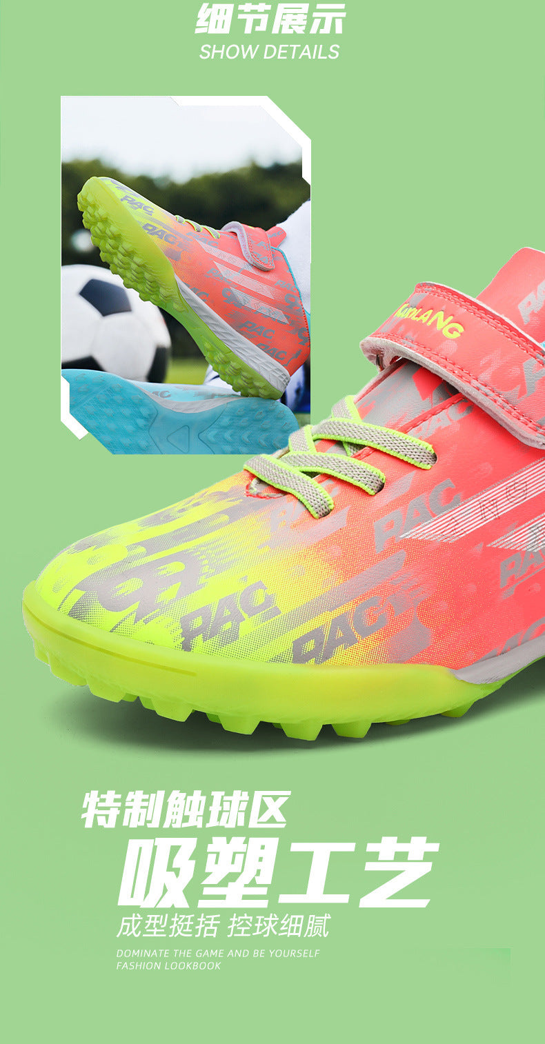 New Children's Magic Sticker Broken Nail Training Football Shoes Girls Boys Primary School Students Competition Training Sneakers