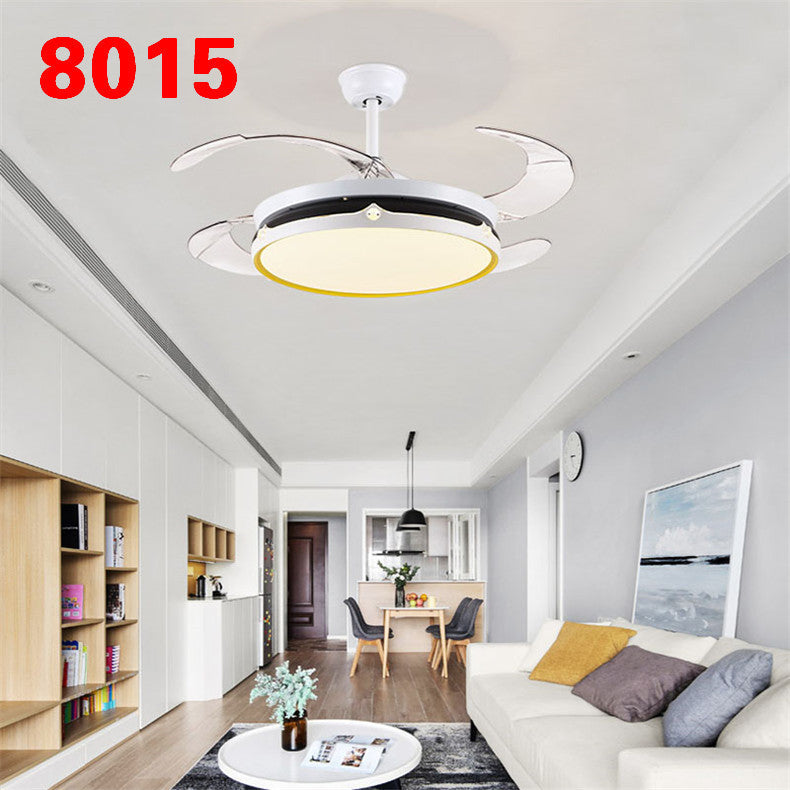 Invisible Fan Light Remote Control led Fan Chandelier Home Electric Fan Lamp scandinavian Iron Restaurant Lamp Crystal Ceiling Fan Lamp