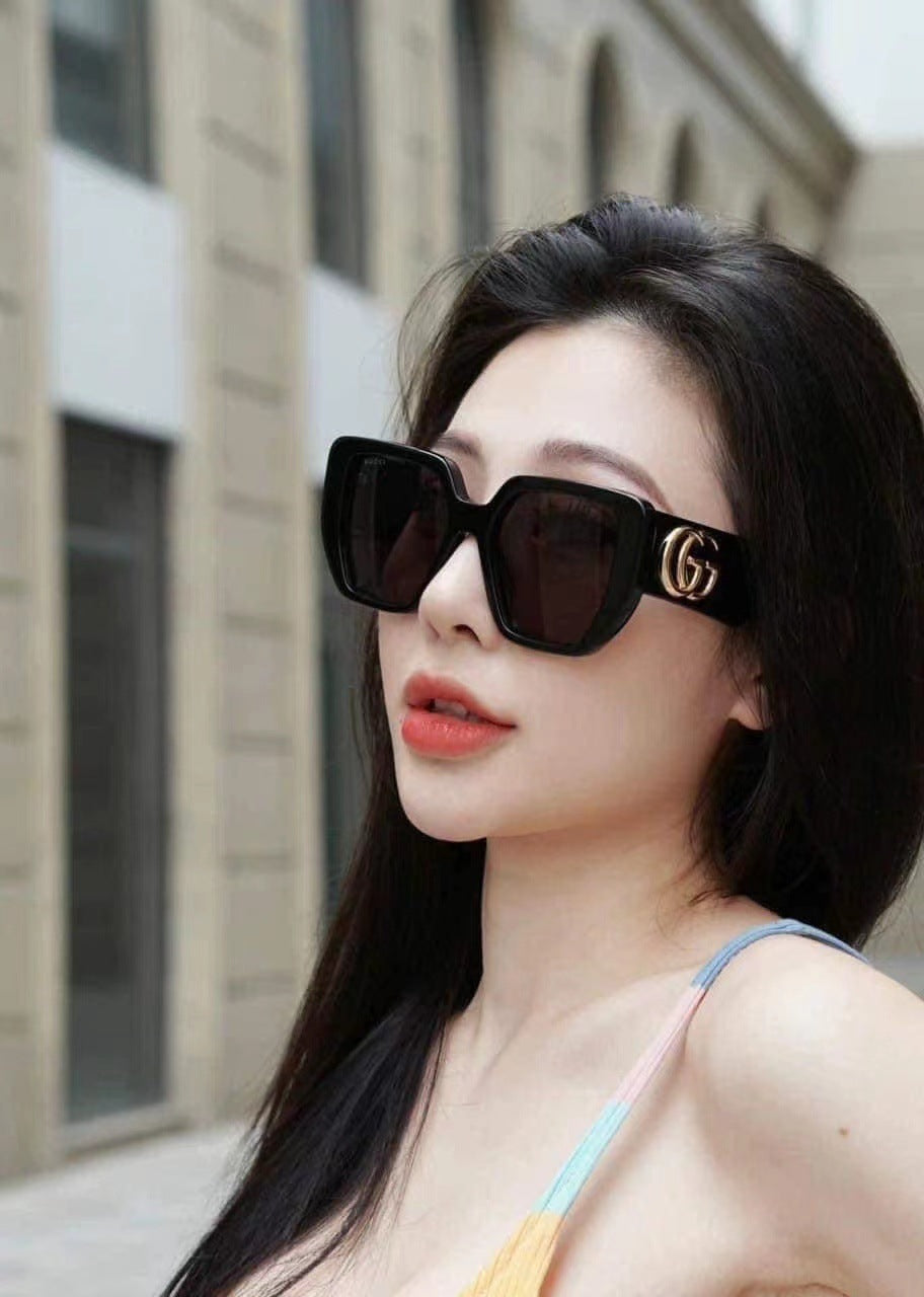 G Home Sunglasses European and American Style ins Xiaohongshu Celebrity Style Sunglasses Square Frame Color Block Legs Unisex GG6040