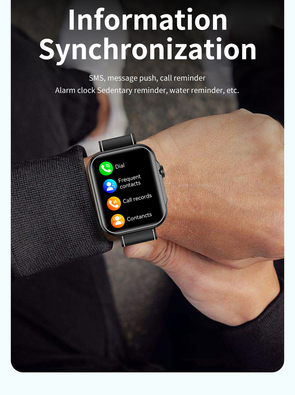 HDT11Smart Watch Bluetooth Call Music Voice Assistant Healthy Sleep Flashlight Bracelet New Style