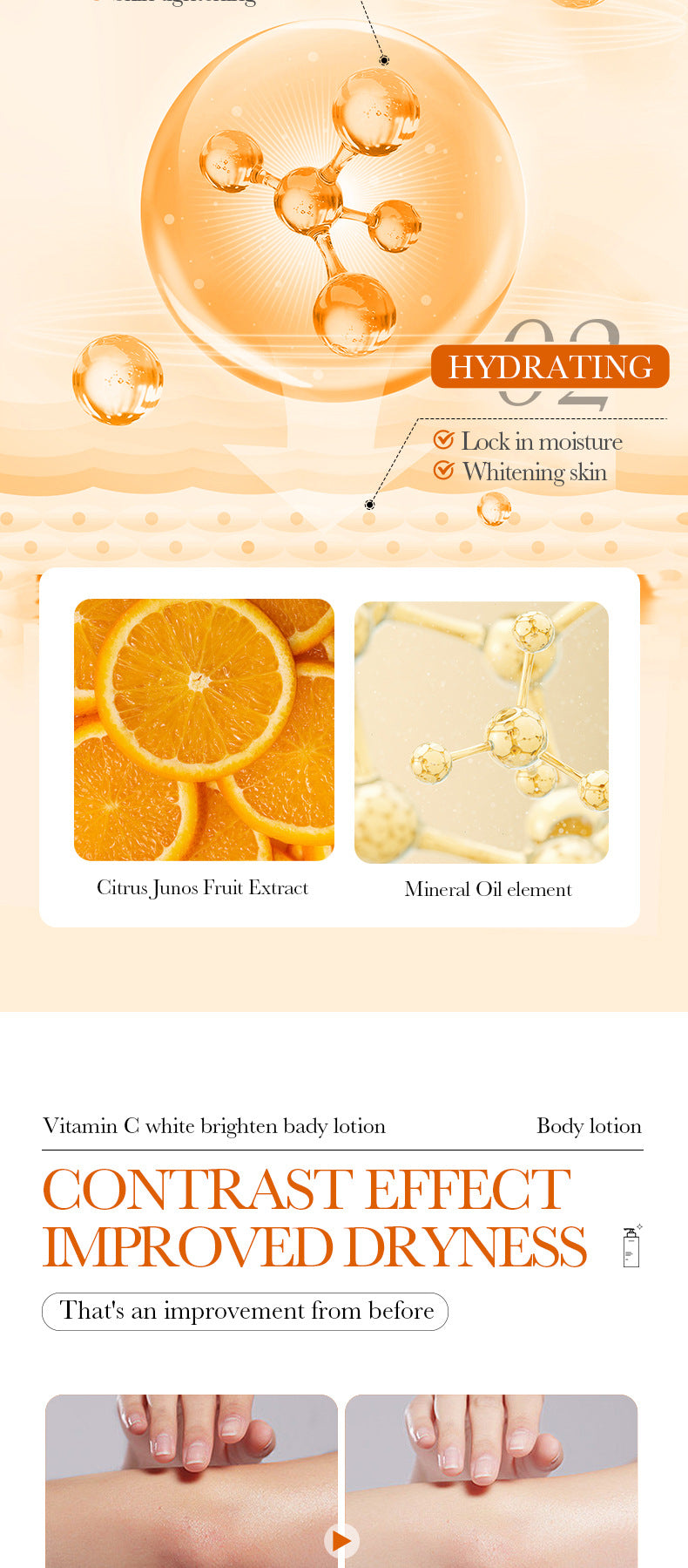 Full English VC Whitening Body Lotion BIOAOUA Vitamin C Brightening, Hydrating, Moisturizing, Skin Care,  Wholesale