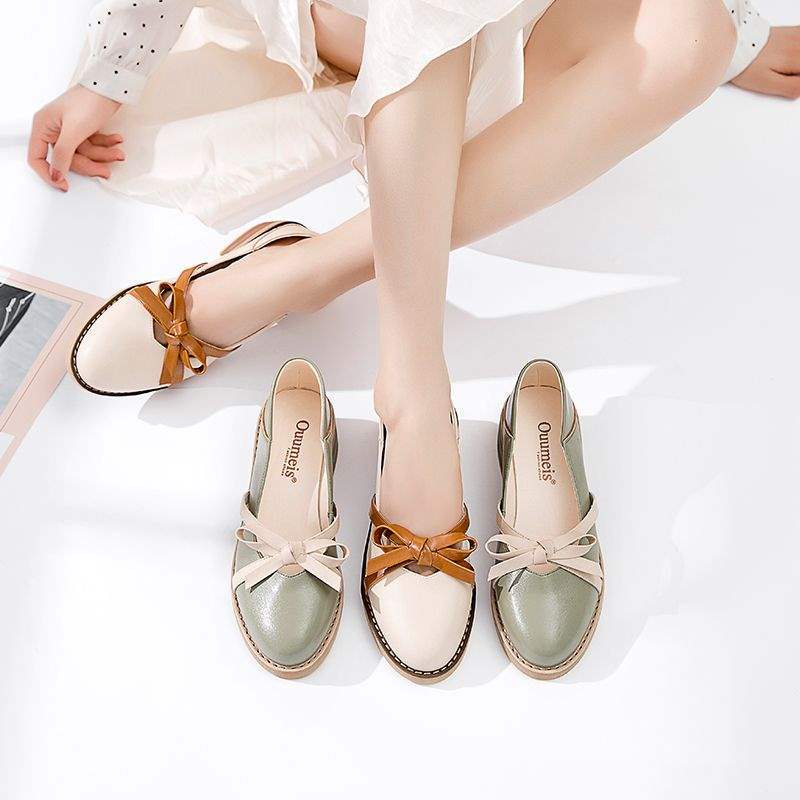 2025New Spring Fairy Shoes Versatile Shallow Mouth Small Leather Shoes Retro Mary Jane Shoes Women's Mid-Heel Single Shoes