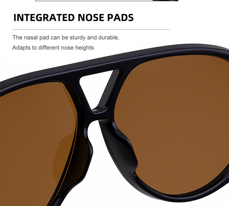 2025New European and American Style Toad Sunglasses for Men, Double Bridge Aviator Glasses, Outdoor Sun Protection Sunglasses for Men