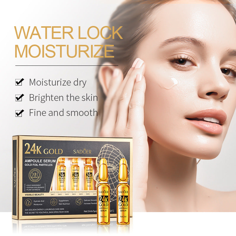 Full English Ampoule Essence SADOER Golden Hyaluronic Acid VC Moisturizing and nourishing  Foreign Trade Live Wholesale