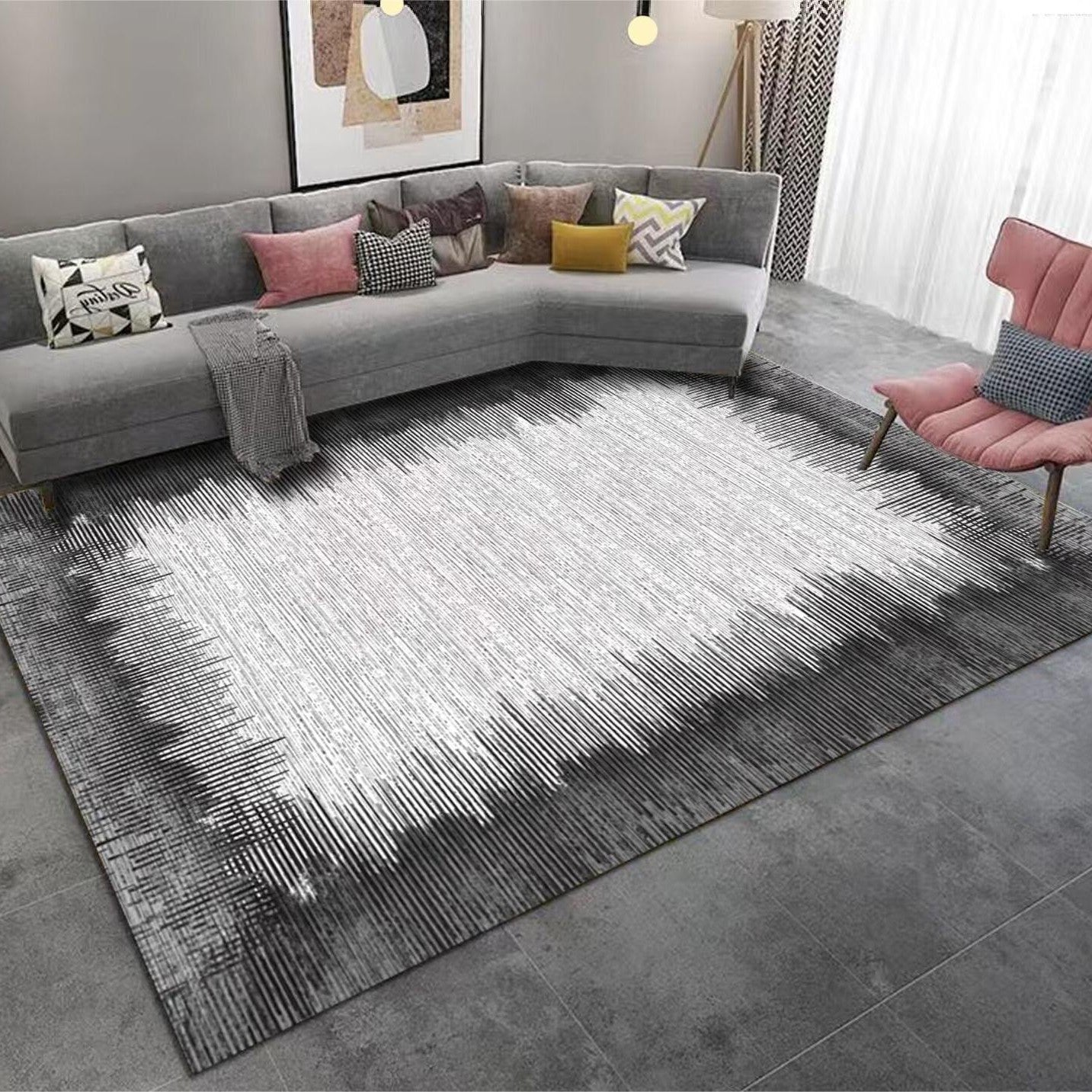 Living Room Carpet Stain-Resistant Easy Care Crystal Velvet Carpet Non-Slip Wear-Resistant Home Light Luxury Style Bedroom Bedside Rug Full Coverage