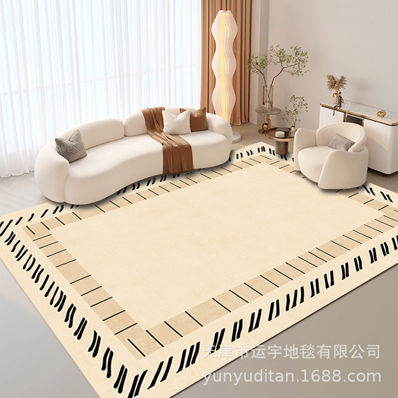 Living Room Carpet Cream Style Crystal Velvet Floor Mat Sofa Coffee Table Rug Bedroom Bedside Rug Manufacturer Can Label