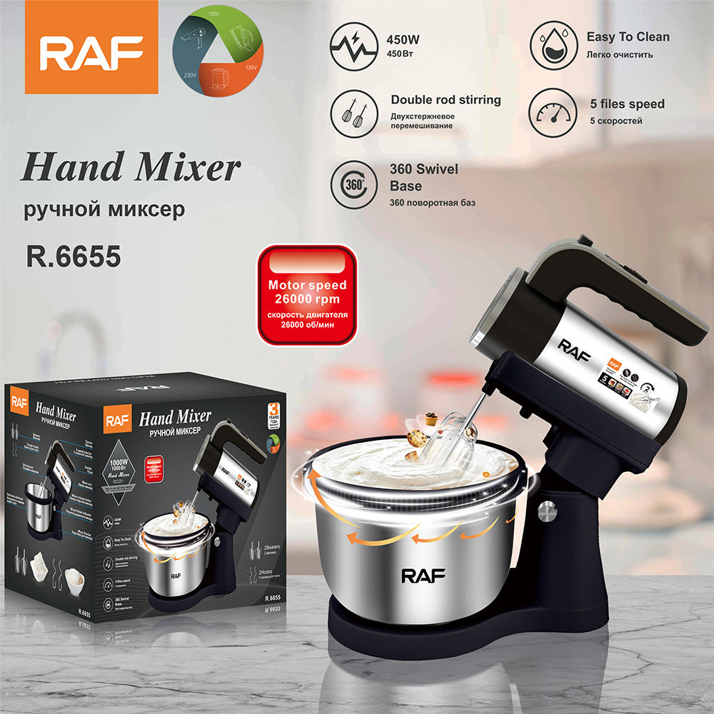 RAF EU Standard Electric Egg Beater for Home Use, Cream Whisk, Egg White Mixer, Dough Stirrer, Cake Baking with Bowl