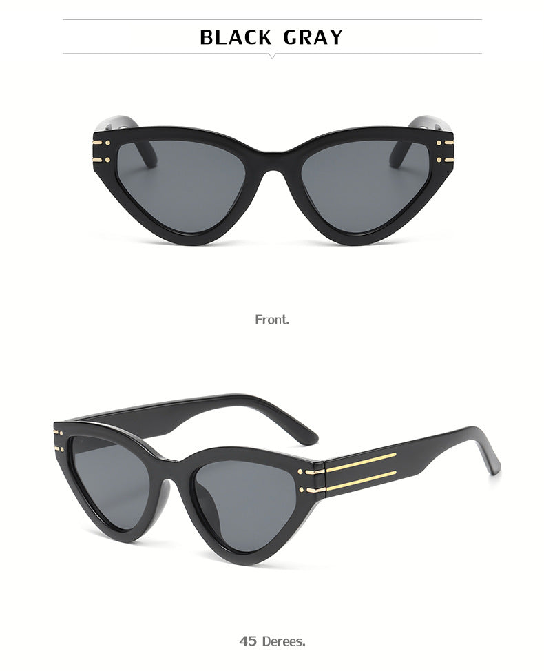 New European and American style personality cat-eye UV protection sunglasses for women ins Small Frame Sunglasses Eyewear Trendy Wholesale