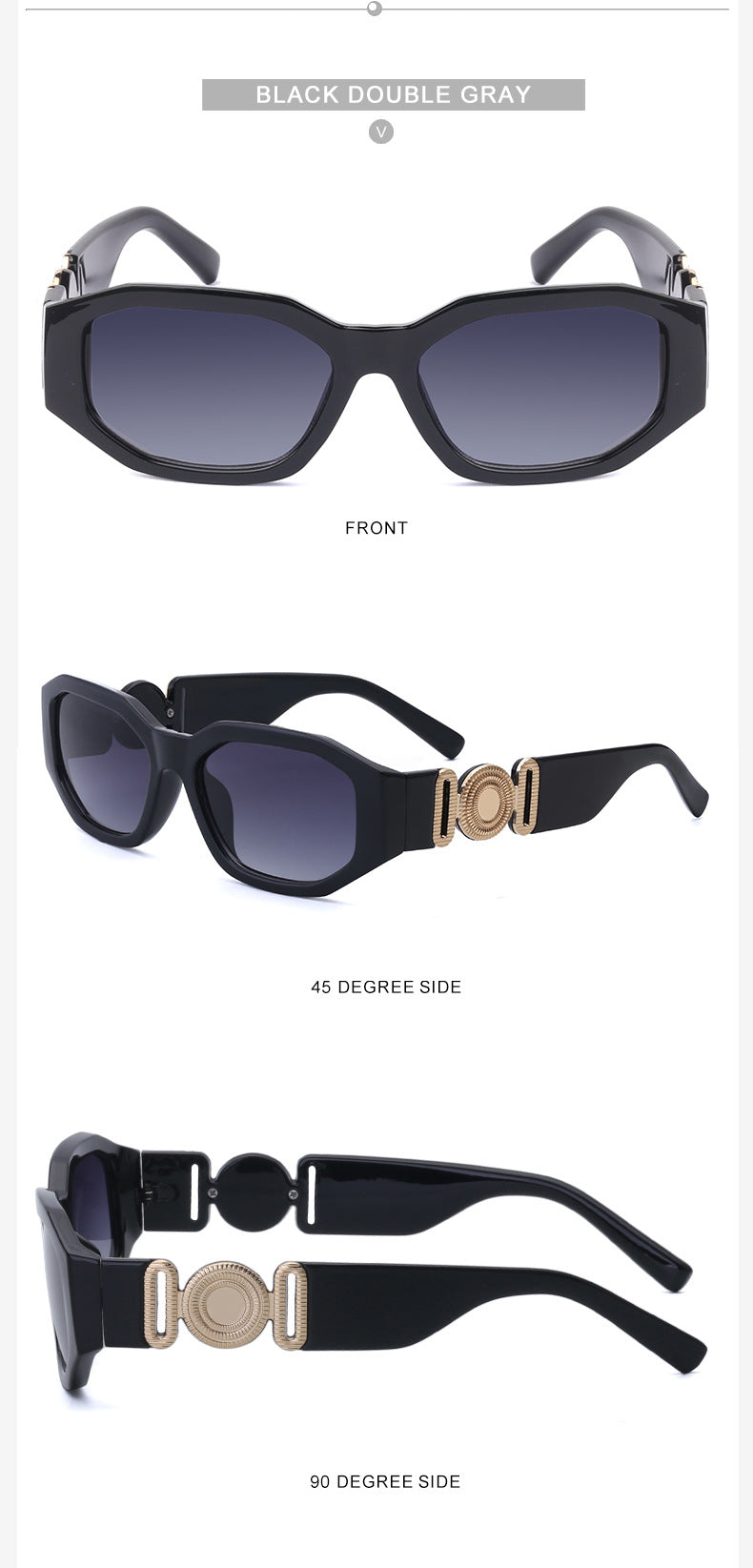 2025New Small Square Frame Sunglasses European and American Trendy Head-Shaped Polygonal Glasses Small Frame Sunglasses for Men